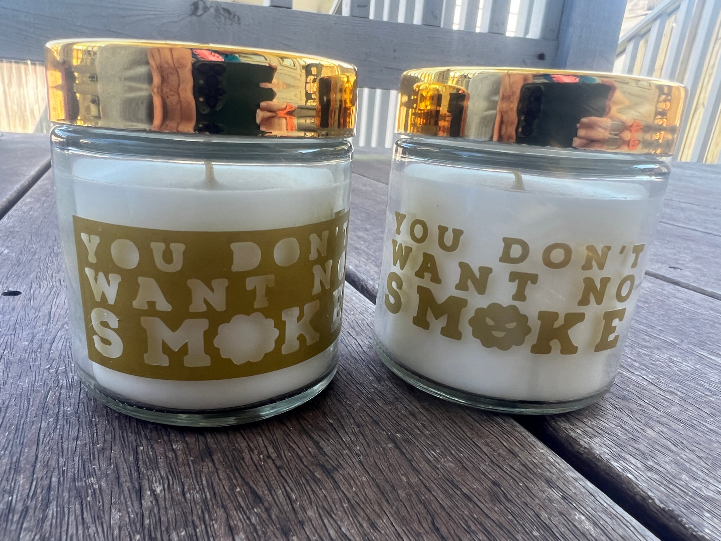 v.) PRANK CANDLES GOLD & WHITE 3oz